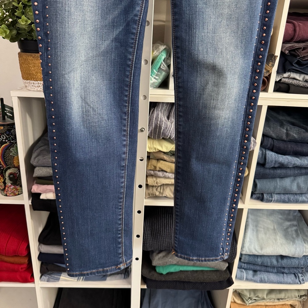 White House Black Market Skinny Denim Jean Rivet Western Elevated Basic Size 4 - Picture 5 of 10